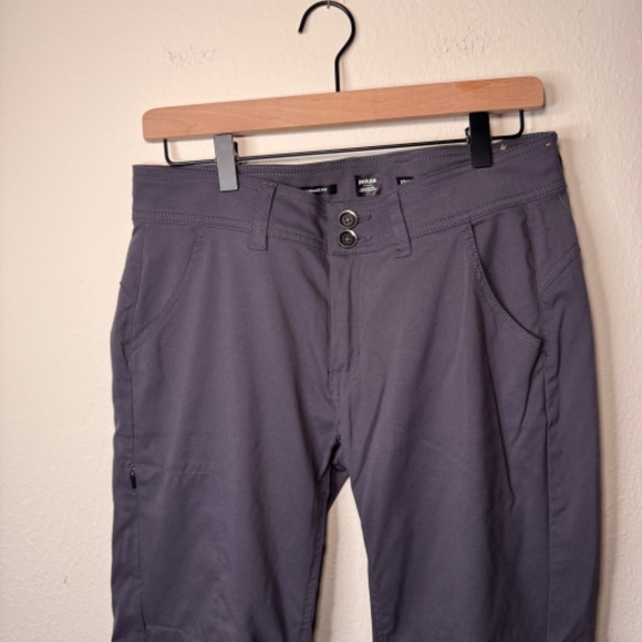 prAna Halle Pants Size 8 Short Standard Fit Gray Nylon Stretch Hiking Outdoor - Picture 3 of 5